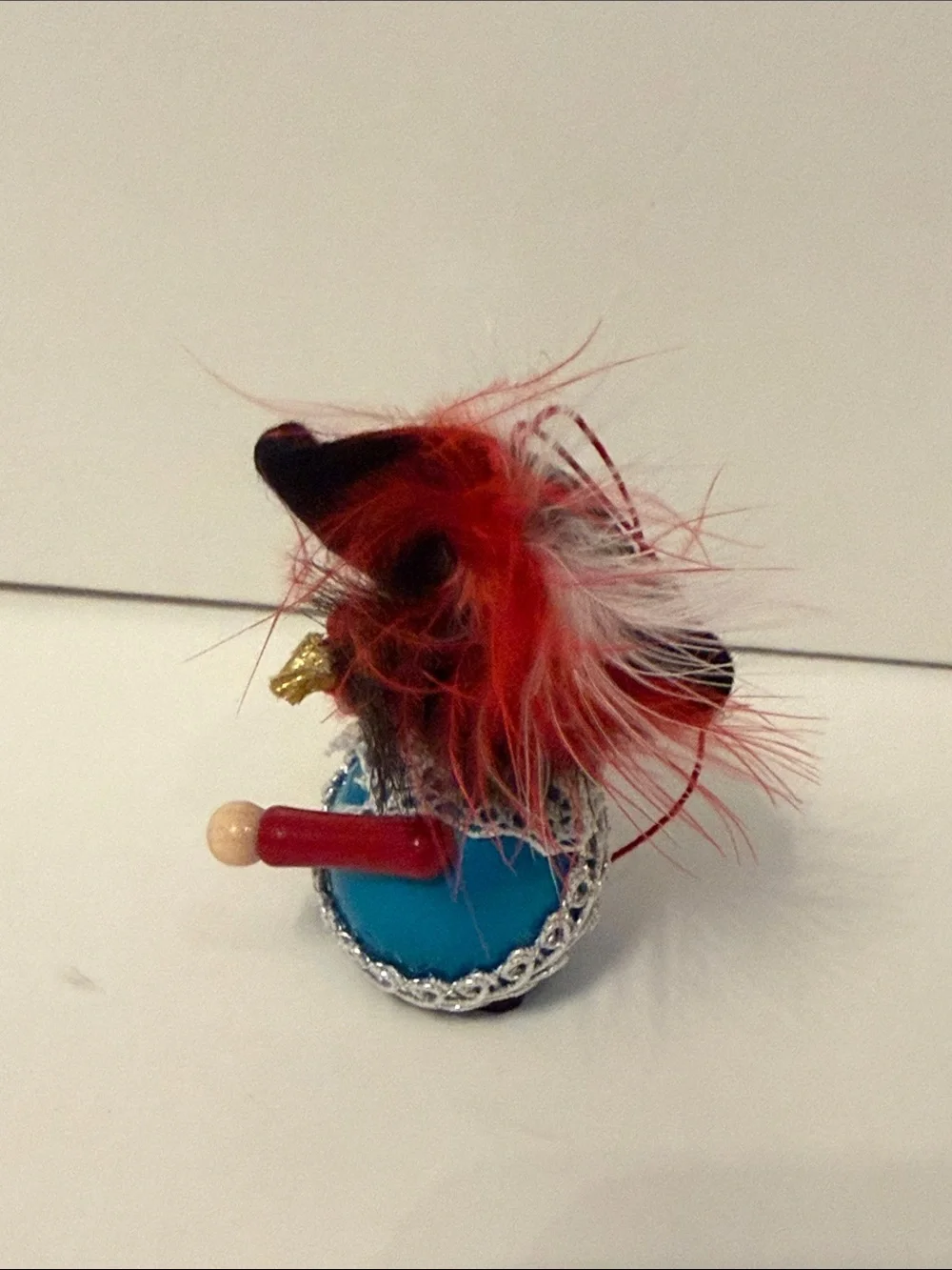 Steinbach Handcrafted Musketeer Porthos Blue Wooden Ornament Red Feather NEW